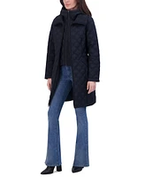 Tahari Women's Bibbed Hooded Quilted Coat