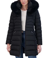 Laundry By Shelli Segal Women's Faux-Fur-Trim Hooded Puffer Coat