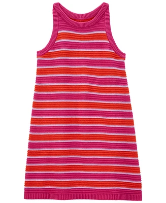 Carter's Toddler Girls Striped Tank Crochet Sweater Dress