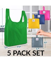 Zulay Kitchen 5 Pack 50 Pound Reusable Grocery Bags - With Handles