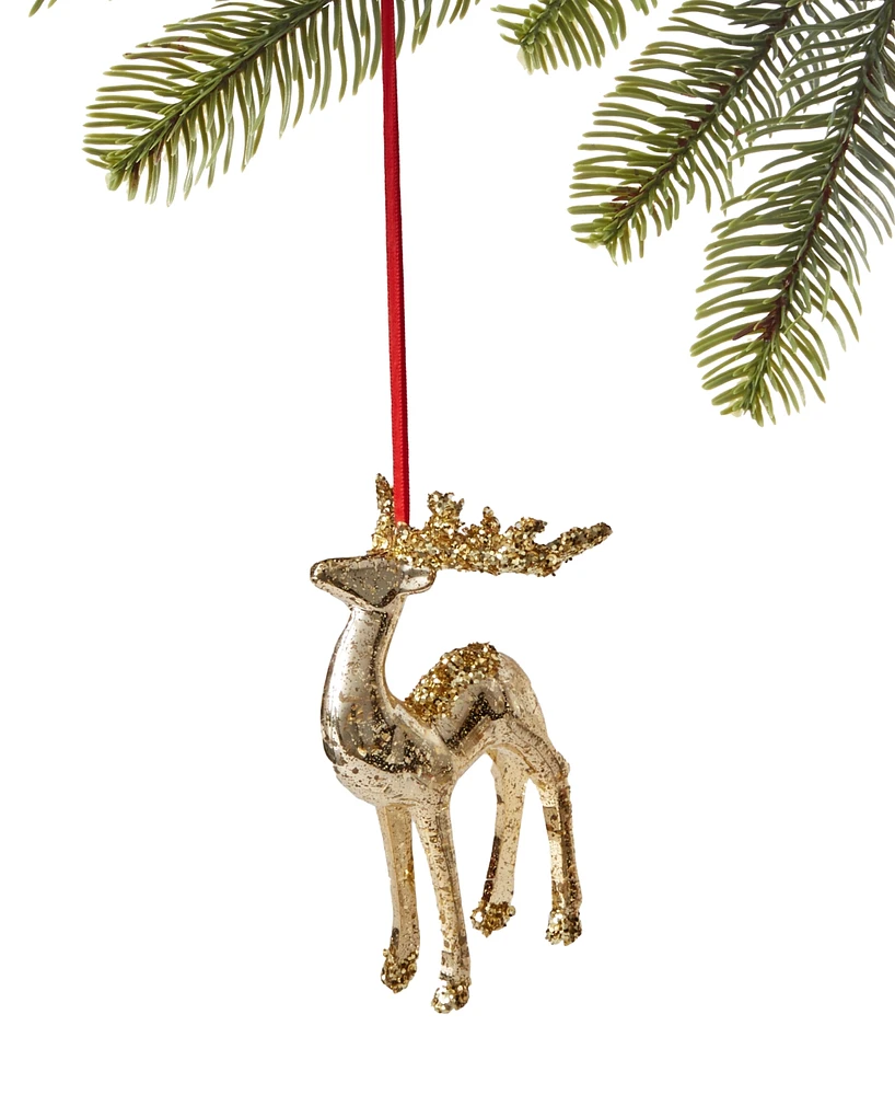 Holiday Lane Shine Bright Glitter Deer Ornament, Exclusively at Macy's