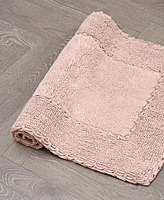 Laura Ashley Cotton Ruffled 17" x 24" Bath Rug