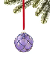 Holiday Lane Jewel Tones Purple Glass Ball Ornament, Created for Macy's