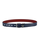 Tommy Hilfiger Women's 2-In-1 Reversible Th Monogram Strap Keeper Dress Casual Belt