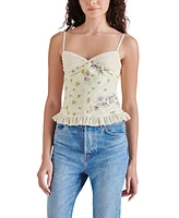 Steve Madden Women's Blossom Sleeveless Ruffle-Trim Top