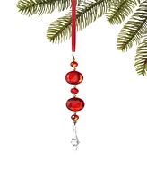 Holiday Lane Ruby Red Holiday Beaded Drop Ornament, Exclusively at Macy's