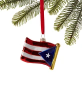 Holiday Lane Feliz Navidad Glass Flag Ornament, Created for Macy's