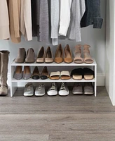 Organize It All 2 Shelf Stackable Shoe Rack in White