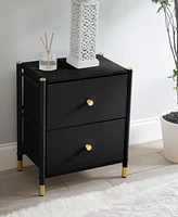 Simplify 2 Drawer Luxury Nightstand in Black