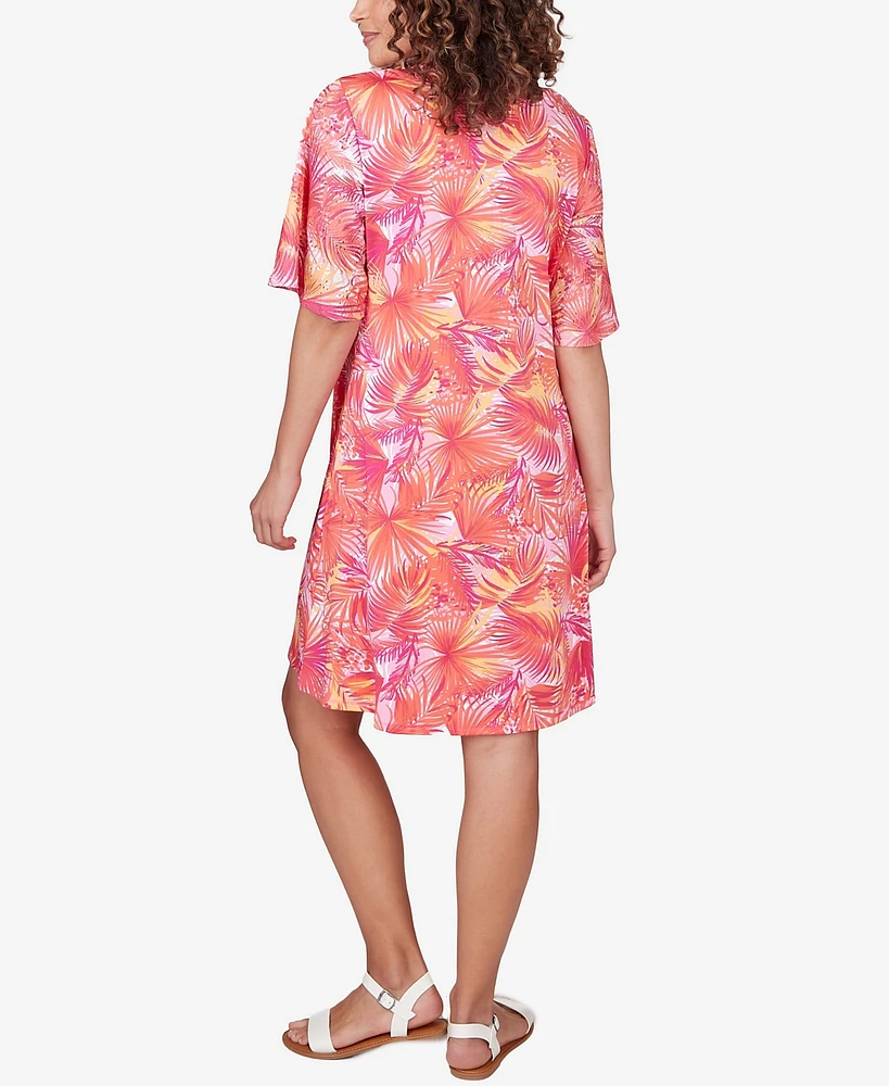 Ruby Rd. Petite Tropical Puff Print Dress