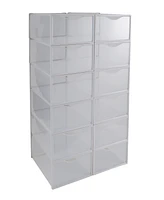 Simplify Set of 12 Stackable Shoe Boxes in White