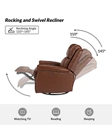 Chapas Transitional Genuine Leather Power Recliner