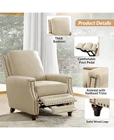 Bellino Modern Genuine Leather Recliner with Nailhead Trim