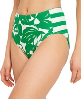 kate spade new york Women's Printed High-Waist Bikini Bottoms