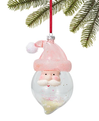 Holiday Lane Sugar Plum Pink Santa Head Ornament, Created for Macy's