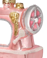 Holiday Lane All About You Pink Sewing Machine Glass Ornament, Created for Macy's