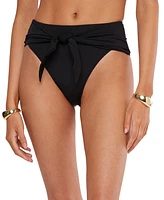 WeWoreWhat Women's High-Rise Tie-Front Bikini Bottoms