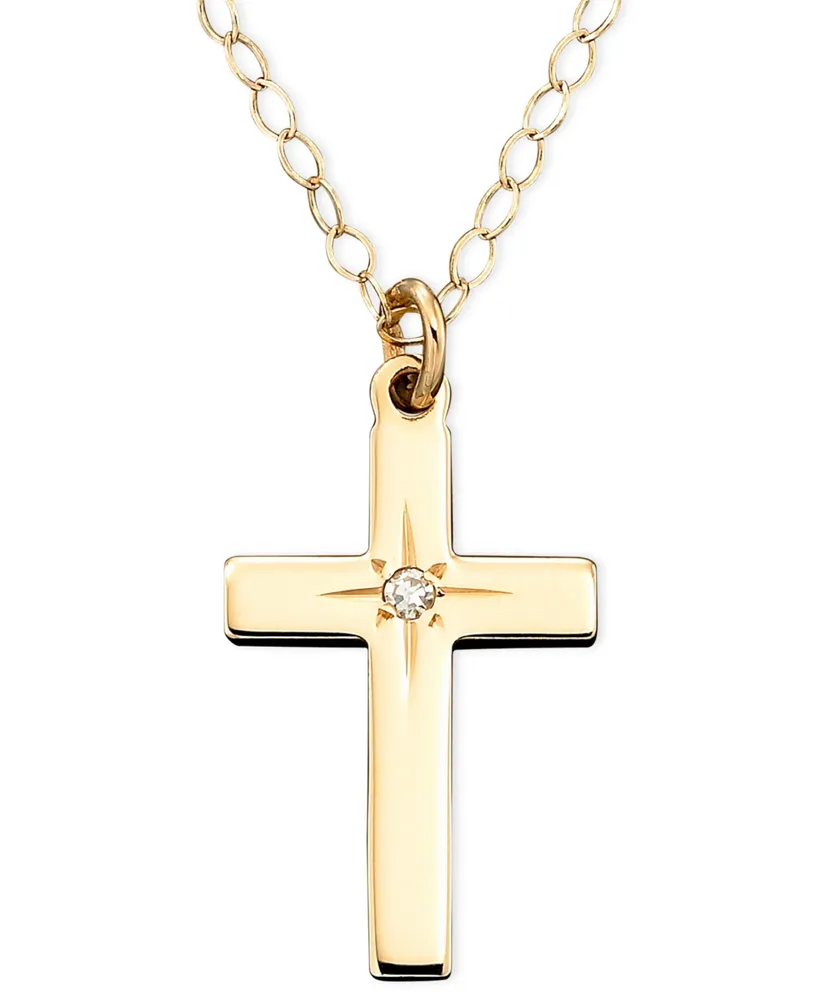 Alexander Castle Small 9ct Gold Crucifix Cross Pendant With Jewellery