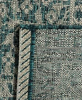 Safavieh Courtyard CY8751 Light Gray and Teal 2' x 3'7" Sisal Weave Outdoor Area Rug