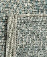 Safavieh Courtyard CY8736 Light Gray and Aqua 6'7" x 6'7" Sisal Weave Square Outdoor Area Rug