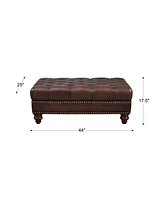 Alton Bay 44" Top Grain Leather Ottoman