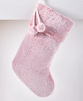 Holiday Lane Stockings Pink Plush Stocking, Created for Macy's