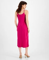 Bar Iii Women's Cowl-Neck Spaghetti Strap Side-Slit Dress, Created for Macy's