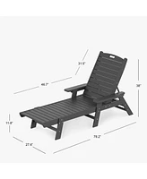 WestinTrends Adirondack Outdoor Chaise Lounge for Patio Garden Poolside (Set of 2)