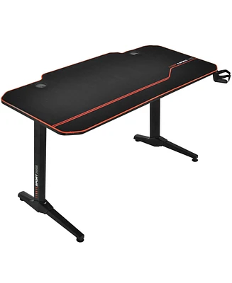 Slickblue 55 Inch Gaming Desk with Free Mouse Pad with Carbon Fiber Surface