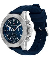 Tommy Hilfiger Men's Navy Blue Silicone Watch 46mm