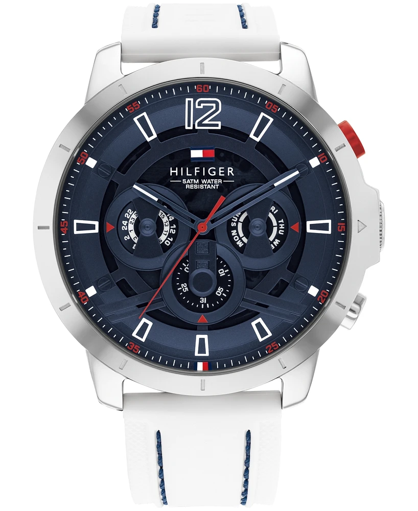 Tommy Hilfiger Men's Multifunction White Silicone Watch 50mm