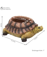 Sunnydaze Decor Teddy the Tortoise 11 in Polyresin Outdoor Garden Planter