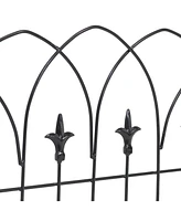 Sunnydaze Decor 5-Piece Bayonne Steel Finial Garden Border Fencing - 8 ft - Black