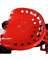 Rolling Garden Cart with Swivel Seat and Storage - Rolling Garden Seat with Wheels - Gardening Stool with Wheels - Red