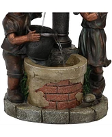 Sunnydaze Decor Jack and Jill at Water Pump and Well Water Fountain - 24 in