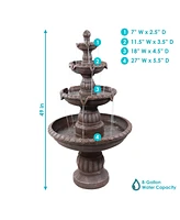 Sunnydaze Decor Mediterranean Resin Outdoor 4-Tier Water Fountain