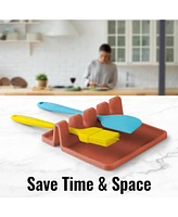 Zulay Kitchen Silicone Utensil Rest with Drip Pad for Multiple Utensils