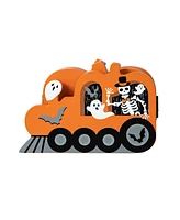 Glitzhome 16"L Halloween Skeletons and Ghosts Hinged Pumpkin Train Table Decor