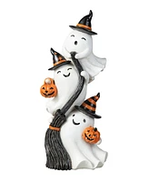 Glitzhome 13.00''H Halloween Polyresin Stacked Ghost Table Decor