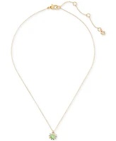 Kate Spade New York Gold-Tone Cubic Zirconia Halo Pendant Necklace, 16" + 3" extender