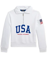 Polo Ralph Lauren Toddler & Little Girls Logo French Terry Quarter-Zip Pullover