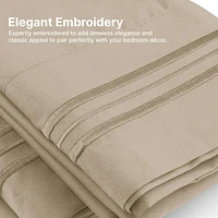 Cgk Unlimited 5 Piece Extra Deep Pocket Microfiber Sheet Set - Split King