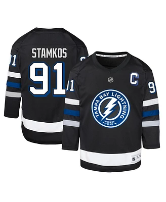 Outerstuff Youth Steven Stamkos Black Tampa Bay Lightning Alternate Replica Player Jersey