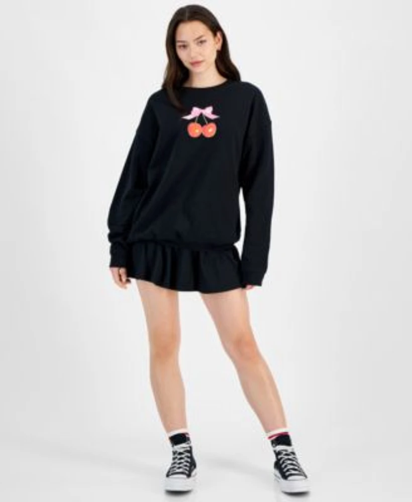 Grayson Threads The Label Juniors Cherry Graphic Sweatshirt Skort