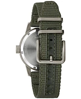 Bulova Men's Automatic Hack Green Nylon Strap Watch 38mm