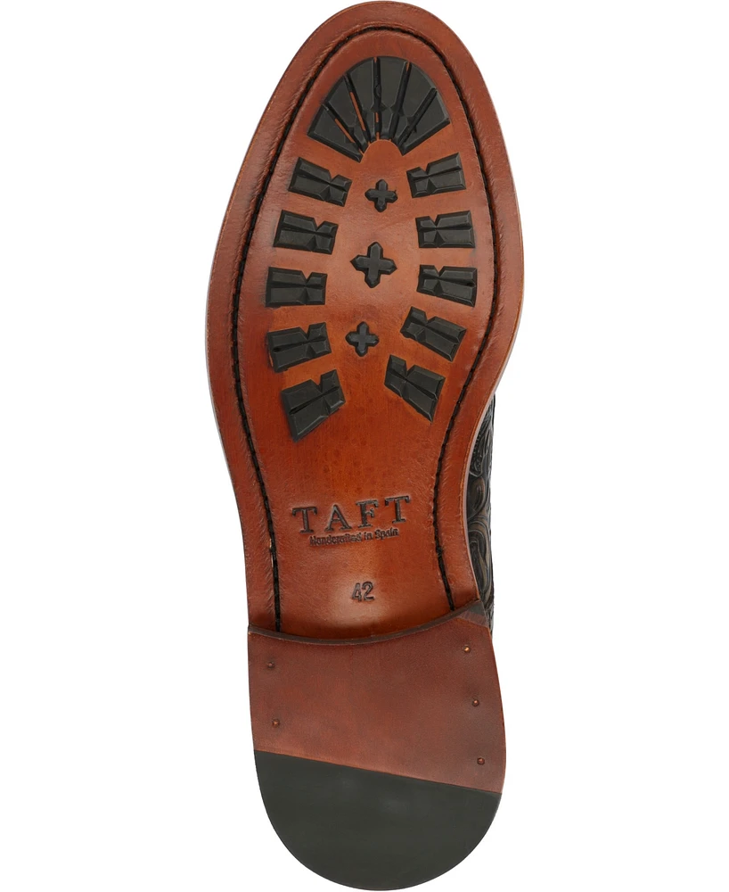 Taft Men's Rome Embossed Leather Cap Toe Lace-up Boot