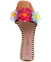 Betsey Johnson Women's Brice Embellished Block-Heel Slide Sandals