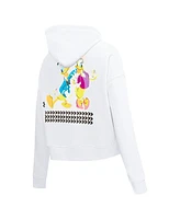 Freeze Max Women's White Mickey Friends Bold Expression Cropped Pullover Hoodie