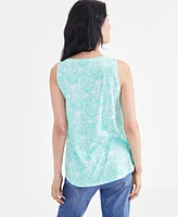 Style & Co Women's Printed V-Neck Tank Top, Created for Macy's