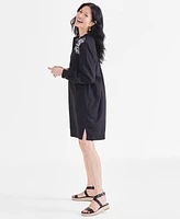 Style & Co Women's Embroidered Pullover Long-Sleeve Dress, Created for Macy's